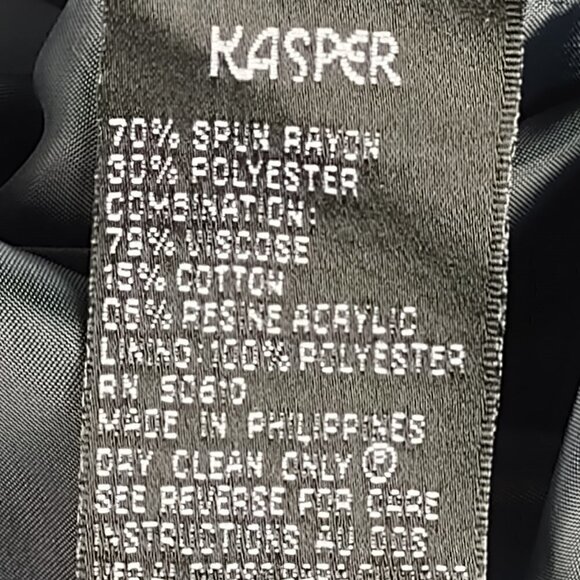 Kasper ASL Women's Charcoal Leading to Black Three Button Blazer Size 18 - Picture 12 of 12